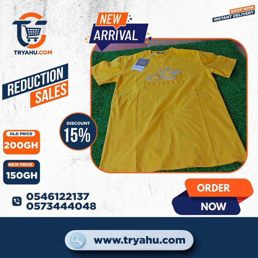Heavy 100% Cotton T-Shirts for Men | Tryahu Ghana | Durable & Stylish